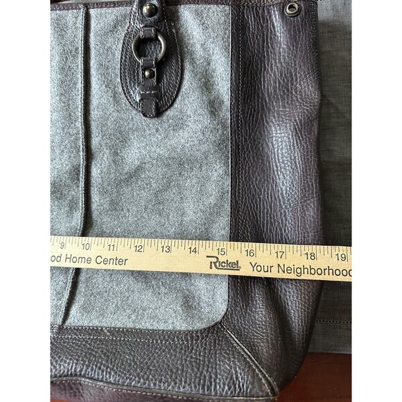 Banana Republic Chatham XL Leather Tote Shopper Purse Overnight Nomad Bag gray - Picture 4 of 16